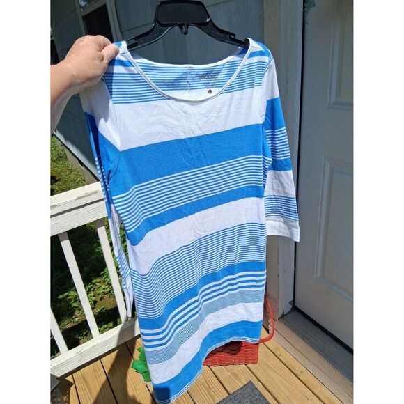 Lily Pulitzer Dress Striped Blue & White Large Long Sleeve - Picture 1 of 7
